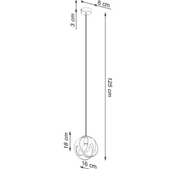 Hängelampen|Esszimmer Lampen*Sollux Hängelampe Weiß Metall Ø 16 cm rund Kugel E27