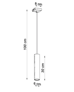 Sollux Hängelampe Weiß Metall Ø 6 cm Zylinder GU10 schmal< Moderne Lampen|Esszimmer Lampen