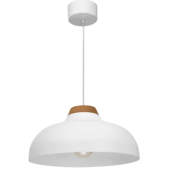 Esszimmer Lampen|Wohnzimmerlampen*Luminex Hängelampe Weiß Metall Ø40 cm Skandinavisch E27