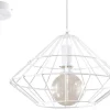Hängelampen|Wohnzimmerlampen*Sollux Hängelampe Weiß Metall Draht Retro geometrisch E27