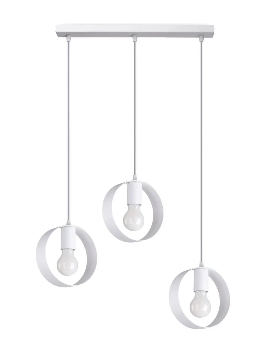 Sollux Hängelampe Weiß Metall 3-flammig verstellbar E27< Hängelampen|Esszimmer Lampen