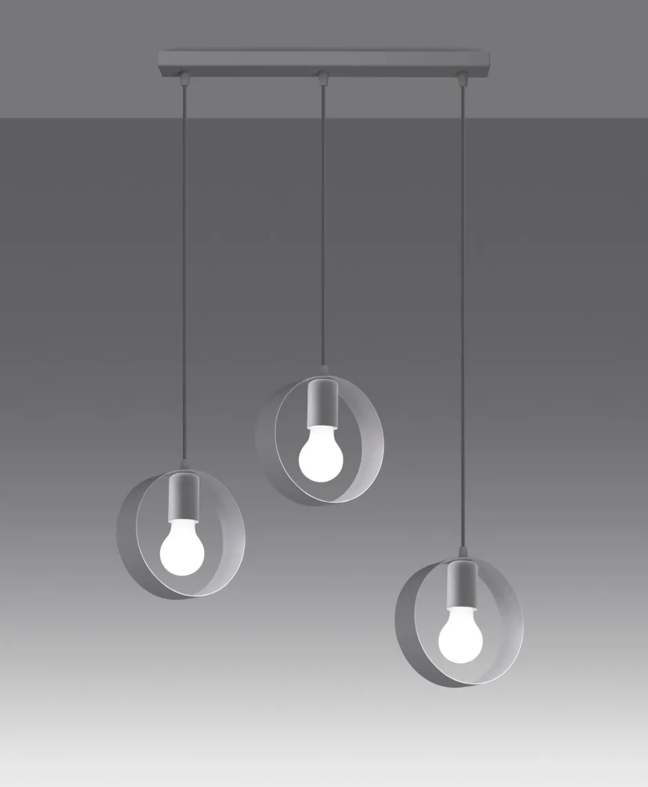 Sollux Hängelampe Weiß Metall 3-flammig verstellbar E27< Hängelampen|Esszimmer Lampen