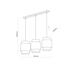 TK Lighting Hängelampe Weiß Natur Stoff Rattan E27 Boho Esstisch< Hängelampen|Esszimmer Lampen