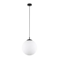 Hängelampen|Esszimmer Lampen*TK Lighting Hängelampe Weiß Schwarz Ø 35 cm E27 Kugel Glas Metall