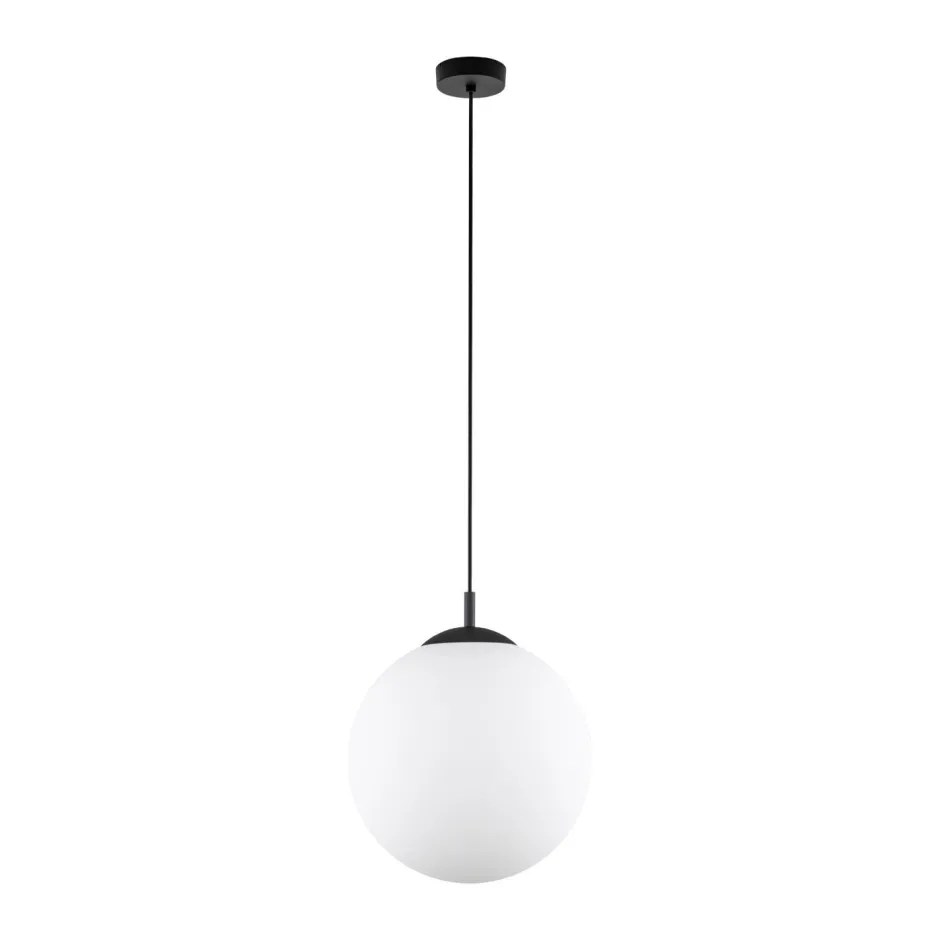 Hängelampen|Esszimmer Lampen*TK Lighting Hängelampe Weiß Schwarz Ø 35 cm E27 Kugel Glas Metall