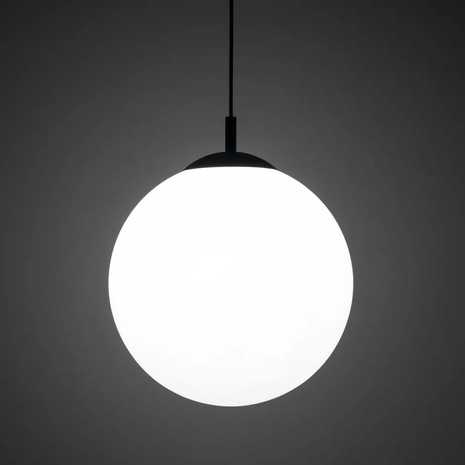 Hängelampen|Esszimmer Lampen*TK Lighting Hängelampe Weiß Schwarz Ø 35 cm E27 Kugel Glas Metall