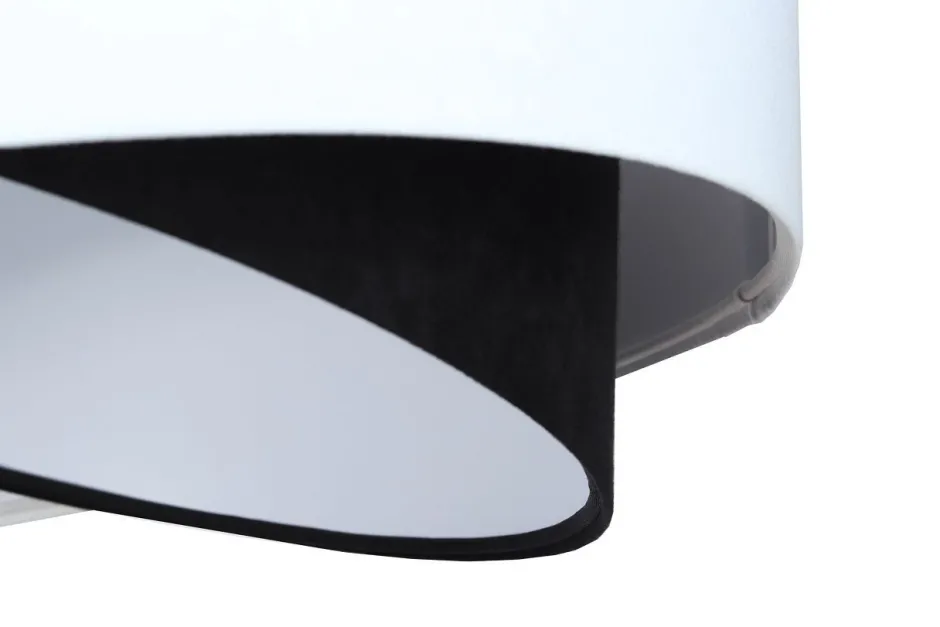 Bürolampen|Schlafzimmer Lampen*BPS Koncept Hängelampe Weiß Schwarz E27 rund Ø 50 cm Stoff Veloursoptik