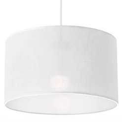 Lamkur Hängelampe Weiß Stoff Ø 35 cm verstellbar wohnlich Modern E27< Schlafzimmer Lampen|Küchenlampen
