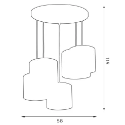 Luminex Hängelampe Weiß Stoff Metall B:58 cm 5-flmg blendarm< Hängelampen|Bürolampen