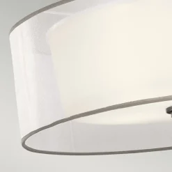 Hängelampen|Wohnzimmerlampen*Elstead Hängelampe Weiß Zinn antik Ø51cm blendarm 4x E27