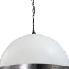 Industrie Lampen|Vintage Lampen*Masterlight Hängelampe XXL Ø80cm Weiß Silber LARINO Handarbeit