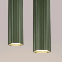 Sollux Hängeleuchte 30 cm breit 2-flammig GU10 Grün Modern aus Alu< Hängelampen|Wohnzimmerlampen