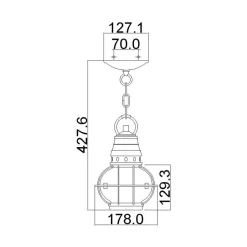 Gartenlaternen|Industrie Lampen*Elstead Hängeleuchte außen Aluminium Glas B: 17,8 cm rund IP44