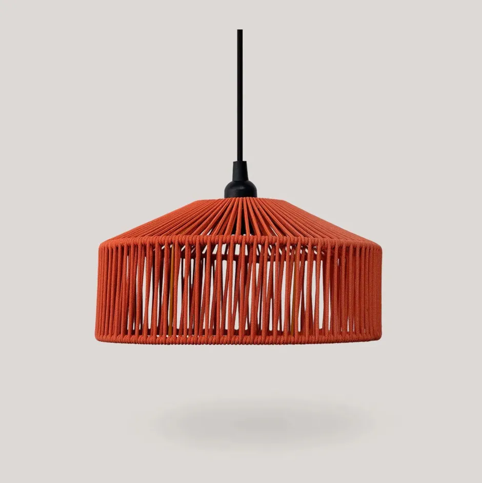 Newgarden Hängeleuchte außen E27 IP54 Ø 30 cm in Terracotta Seilschirm< Metall Lampen|Hängeleuchten Außen