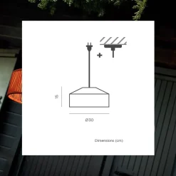 Newgarden Hängeleuchte außen E27 IP54 Ø 30 cm in Terracotta Seilschirm< Metall Lampen|Hängeleuchten Außen