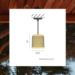 Hängeleuchten Außen|Moderne Außenleuchten*Newgarden Hängeleuchte außen Seegras E27 IP44 Ø 33 cm Natur Boho