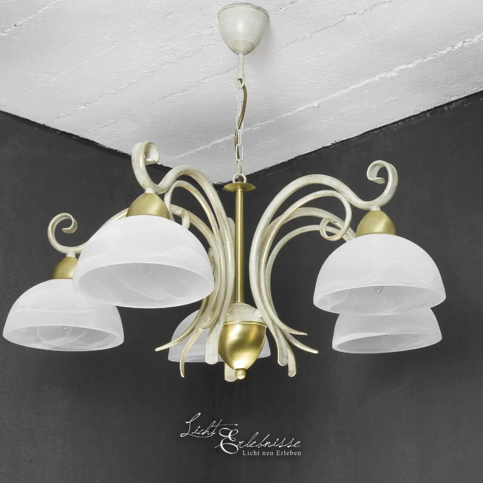 Hängelampen|Esszimmer Lampen*Luminex Hängeleuchte AURORA WHITE Ø74cm 5-flmg