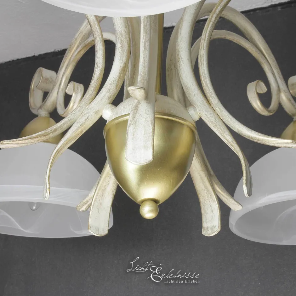 Hängelampen|Esszimmer Lampen*Luminex Hängeleuchte AURORA WHITE Ø74cm 5-flmg