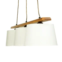 Stofflampen|Holzlampen*Lamkur Hängeleuchte Beleuchtung Holz Rustikal Esstisch