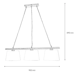 Stofflampen|Holzlampen*Lamkur Hängeleuchte Beleuchtung Holz Rustikal Esstisch
