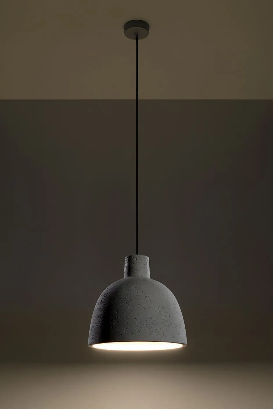 Wohnzimmerlampen|Betonlampen*Sollux Hängeleuchte Beton Ø 28 cm Modern Grau E27 verstellbar