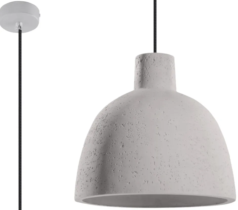 Wohnzimmerlampen|Betonlampen*Sollux Hängeleuchte Beton Ø 28 cm Modern Grau E27 verstellbar