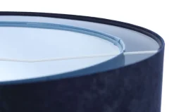 Hängelampen|Bürolampen*BPS Koncept Hängeleuchte Blau E27 rund D: 50 cm Velours Optik Stoff