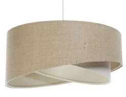Wohnzimmerlampen|Schlafzimmer Lampen*BPS Koncept Hängeleuchte Boho rund D: 45 cm Natur Creme Stoff E27