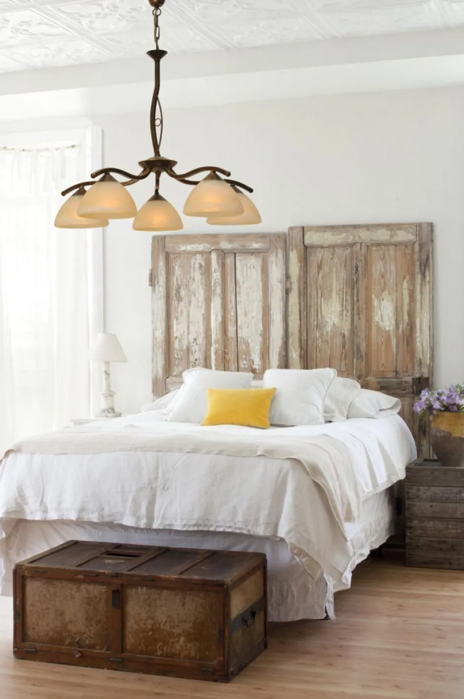 Rustikale Lampen|Glaslampen*Masterlight Hängeleuchte BOLZANO in Braun Patina 5-flmg