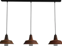 Hängelampen|Industrie Lampen*Masterlight Hängeleuchte Braun Antik Ø25cm 3xE27 L:100cm PRATO