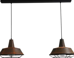 Masterlight Hängeleuchte Braun Antik Ziergitter Ø35cm L:100cm< Hängelampen|Industrie Lampen