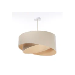 Hängelampen|Bürolampen*BPS Koncept Hängeleuchte Creme Beige Leinen E27 rund Ø 50 cm