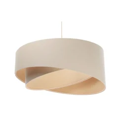 Hängelampen|Bürolampen*BPS Koncept Hängeleuchte Creme Beige Leinen E27 rund Ø 50 cm