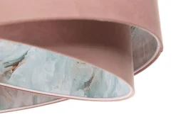 Bürolampen|Schlafzimmer Lampen*BPS Koncept Hängeleuchte D: 50 cm E27 Rosa Hellblau Stoff Velours Optik