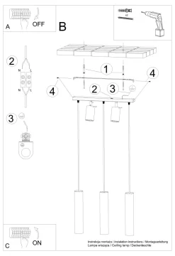 Sollux Hängeleuchte Deckenstrahler Weiß Metall 5-flammig< Hängelampen|Esszimmer Lampen