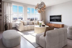 By Rydéns Hängeleuchte dekorativ Metall Stoff D: 83,5 cm 4x E14< Hängelampen|Wohnzimmerlampen