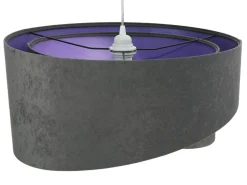 BPS Koncept Hängeleuchte Dunkelgrau Lila rund Ø50cm Esszimmer< Hängelampen|Esszimmer Lampen