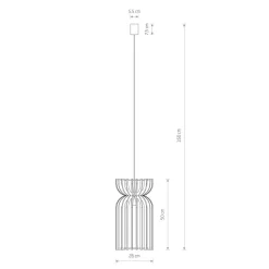 Nowodvorski Hängeleuchte E27 Ø 26 cm Weiß Natur Holz Metall wohnlich< Bürolampen|Lampen Aus Aller Welt
