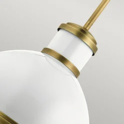 Hängelampen|Bürolampen*Elstead Hängeleuchte E27 D: 40,8 cm Metall Glas in Messing Weiß