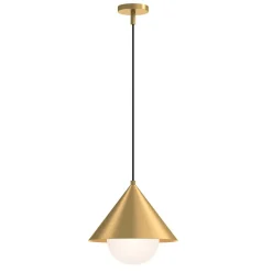Hängelampen|Esszimmer Lampen*Elstead Hängeleuchte E27 Metall Glas B: 34,3 cm in Gold verstellbar
