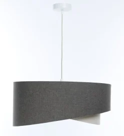 BPS Koncept Hängeleuchte E27 rund Ø 60 cm Grau Creme Stoff Modern< Hängelampen|Bürolampen