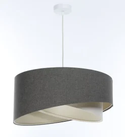 BPS Koncept Hängeleuchte E27 rund Ø 60 cm Grau Creme Stoff Modern< Hängelampen|Bürolampen