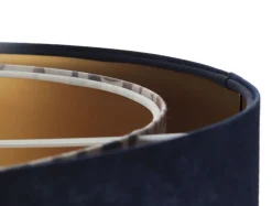 Bürolampen|Schlafzimmer Lampen*BPS Koncept Hängeleuchte E27 rund Ø 50 cm Stoff Velours Optik KARIM