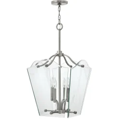 Moderne Lampen|Designerlampen*Elstead Hängeleuchte EDDA in Nickel Ø41cm kürzbar Lampe