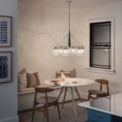 Hängelampen|Bürolampen*Elstead Hängeleuchte Esstisch Ø 87,6 cm Metall Regenglas Vintage