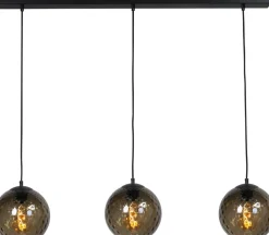 Masterlight Hängeleuchte Esstisch 3-flammig Schwarz Glas Metall E27< Kugellampen|Glaslampen