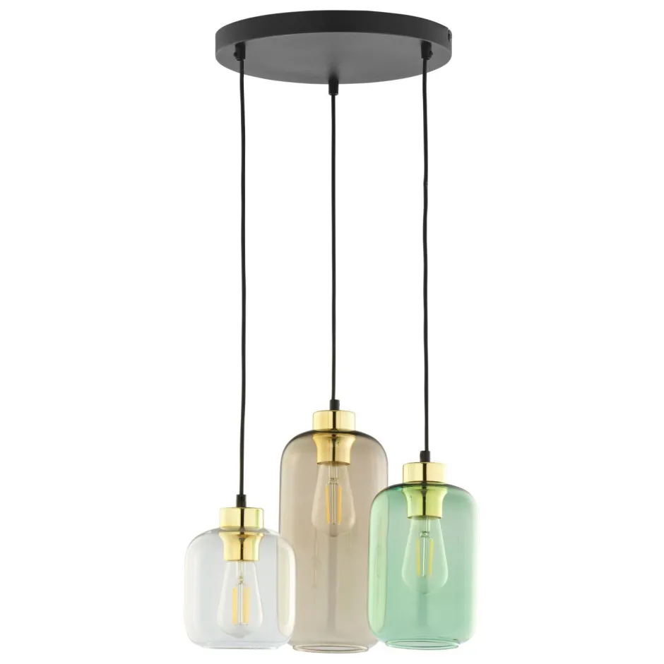 TK Lighting Hängeleuchte Esstisch Glas 3-flammig E27 elegant< Hängelampen|Esszimmer Lampen