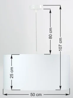 Hängelampen|Esszimmer Lampen*BPS Koncept Hängeleuchte Esstisch Weiß Stoff Wohnzimmer