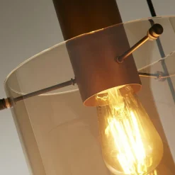 Hängelampen|Bürolampen*Searchlight Hängeleuchte 3-flammig Braun Bernstein E27 D: 47 cm