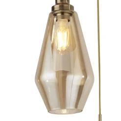 Hängelampen|Bürolampen*Searchlight Hängeleuchte 3-flammig E27 in Messing Antik Champagner